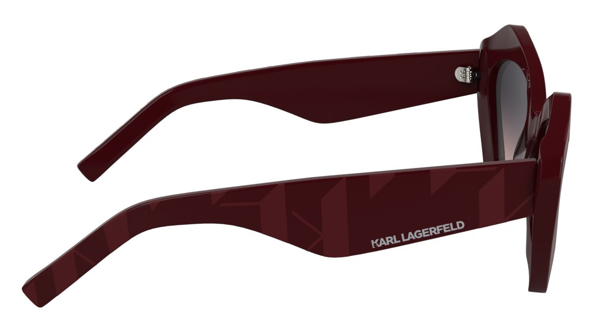 Occhiali da sole Karl Lagerfeld KL6199S (601) colore burgundy forma rettangolare lenti gradient purple/rose
