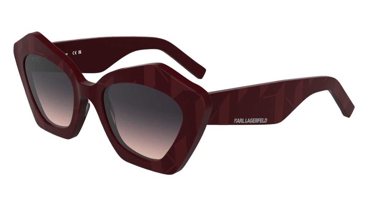 Occhiali da sole Karl Lagerfeld KL6199S (601) colore burgundy forma rettangolare lenti gradient purple/rose