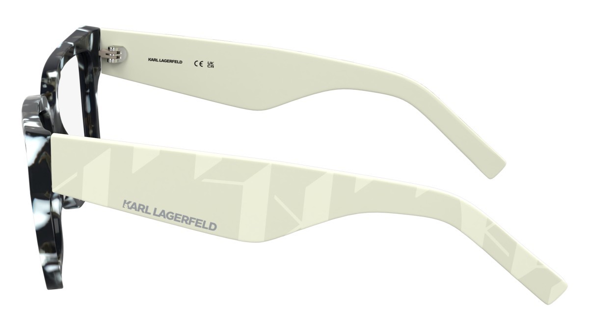 Occhiali da vista Karl Lagerfeld KL6201 (016) colore marble black forma rettangolare lenti colore - 3
