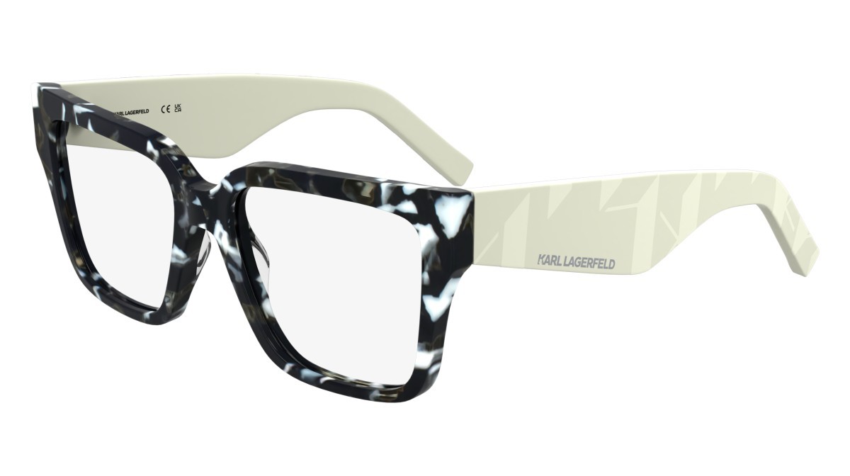 Occhiali da vista Karl Lagerfeld KL6201 (016) colore marble black forma rettangolare lenti colore - 3