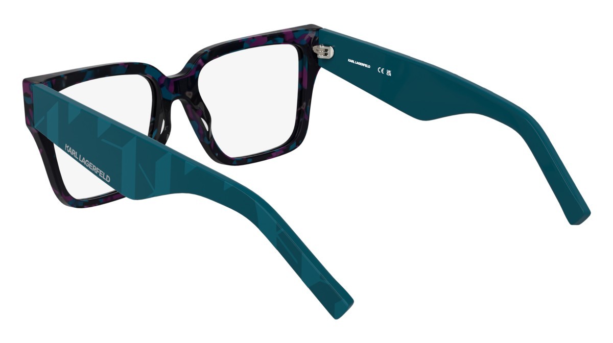 Occhiali da vista Karl Lagerfeld KL6201 (434) colore marble petrol forma rettangolare lenti colore - 4