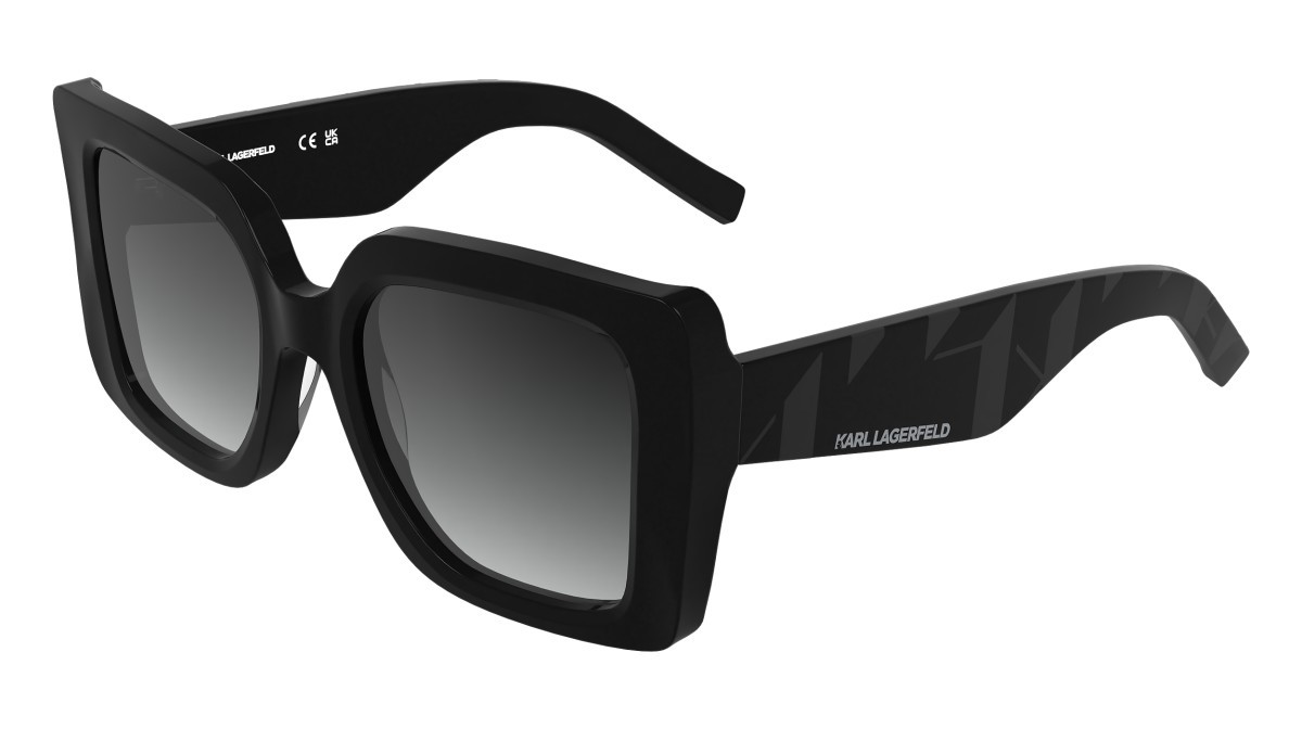 Occhiali da sole Karl Lagerfeld KL6203S (001) colore black forma rettangolare lenti gradient grey