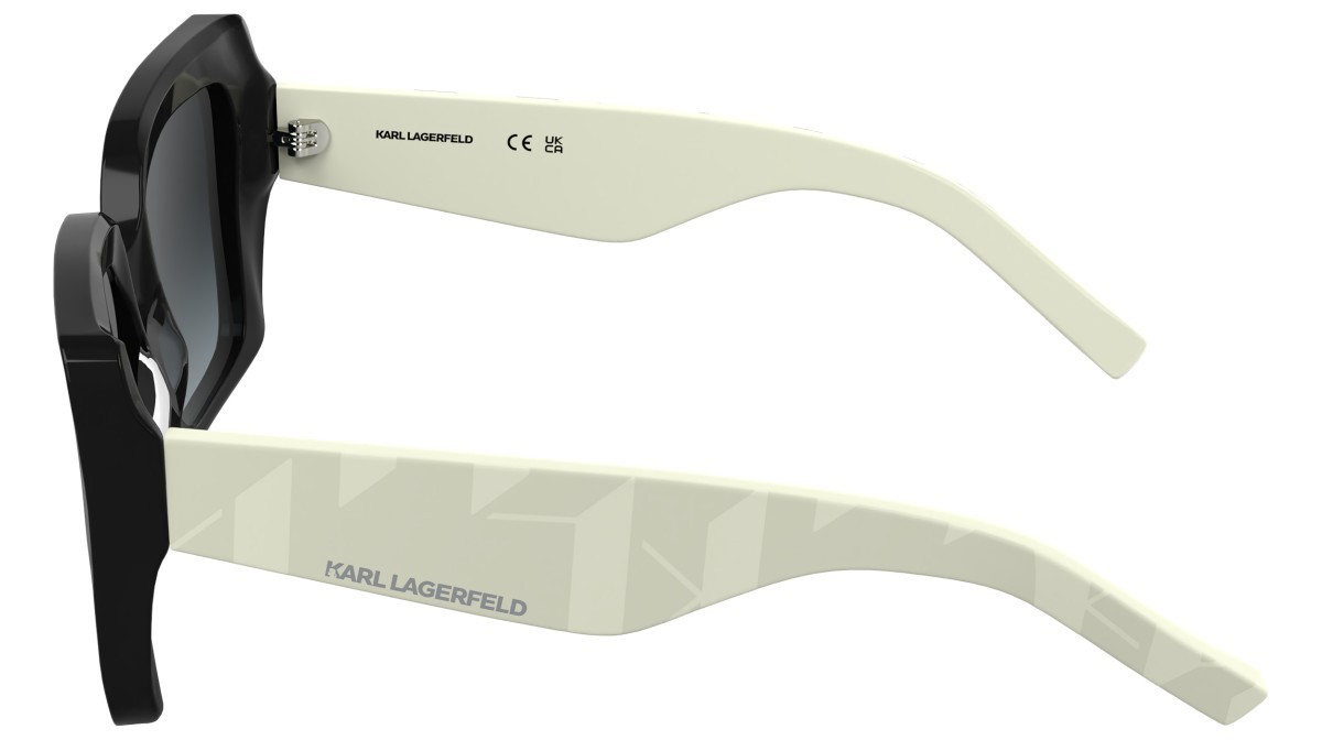 Occhiali da sole Karl Lagerfeld KL6203S (006) colore black/white forma rettangolare lenti gradient grey