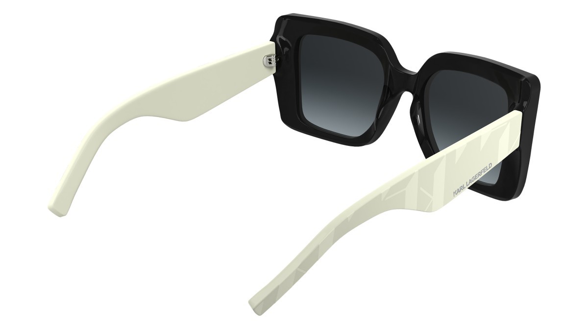 Occhiali da sole Karl Lagerfeld KL6203S (006) colore black/white forma rettangolare lenti gradient grey