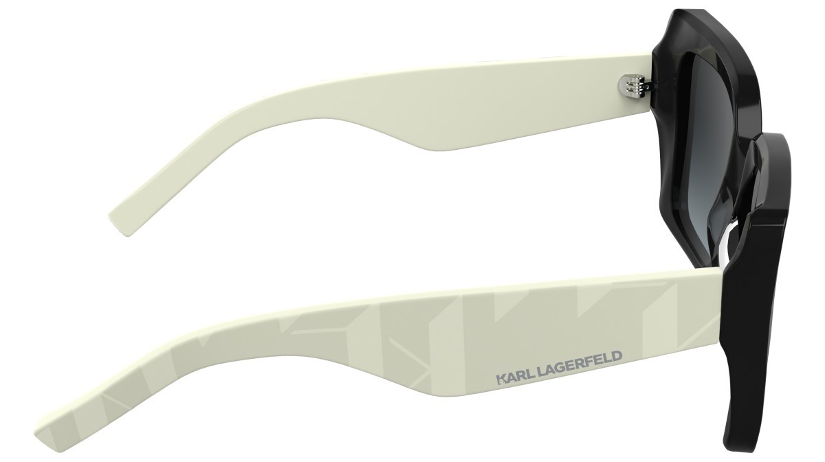 Occhiali da sole Karl Lagerfeld KL6203S (006) colore black/white forma rettangolare lenti gradient grey