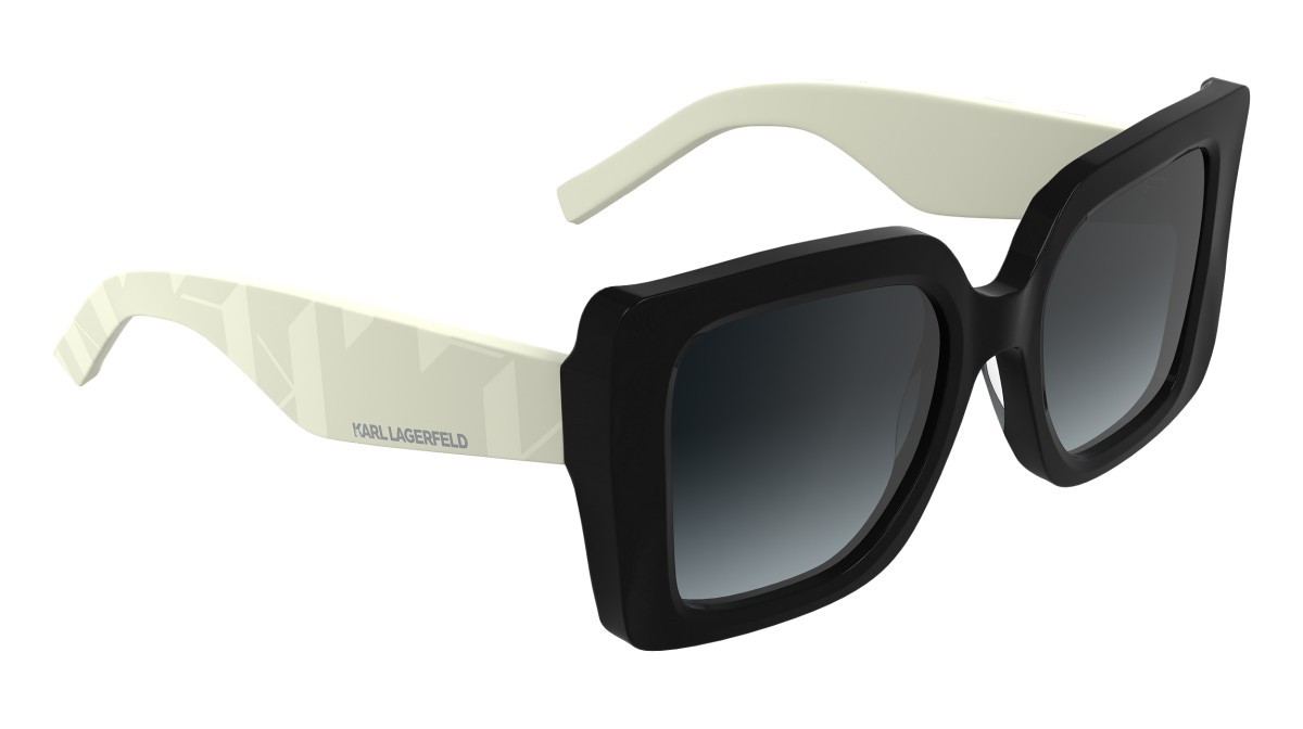 Occhiali da sole Karl Lagerfeld KL6203S (006) colore black/white forma rettangolare lenti gradient grey