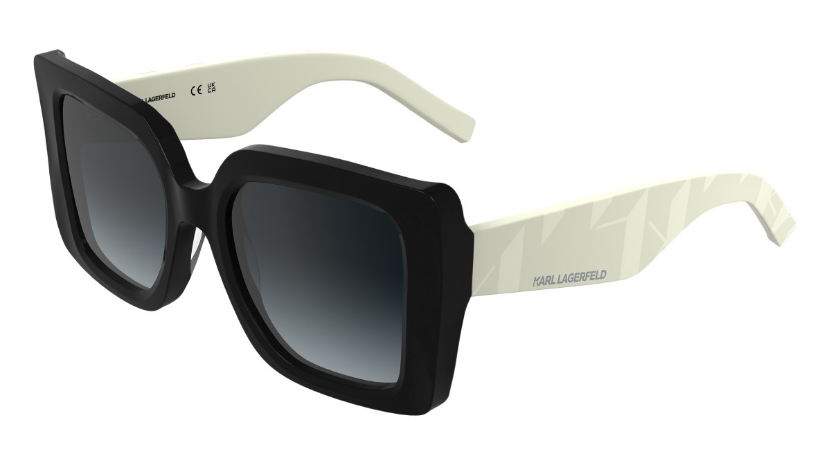 Occhiali da sole Karl Lagerfeld KL6203S (006) colore black/white forma rettangolare lenti gradient grey