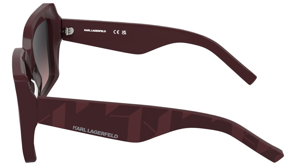Occhiali da sole Karl Lagerfeld KL6203S (601) colore burgundy forma rettangolare lenti gradient violet/rose