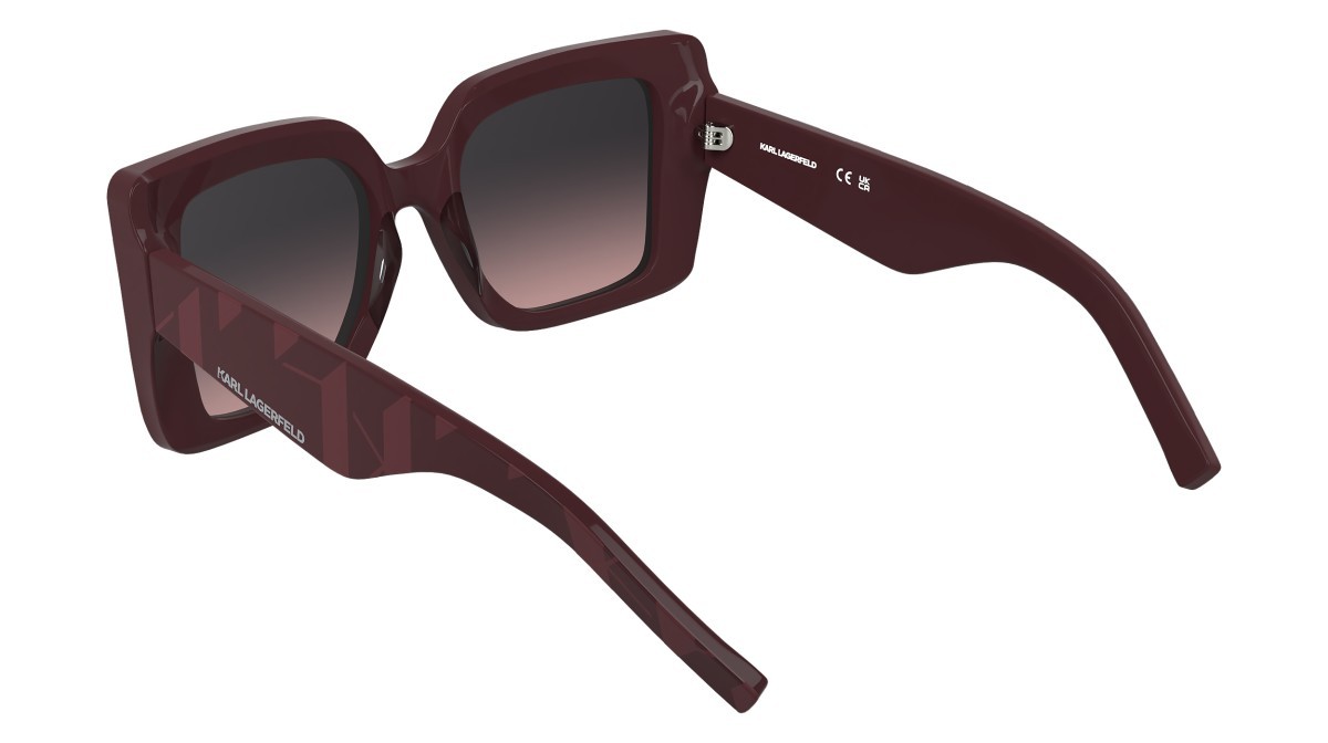 Occhiali da sole Karl Lagerfeld KL6203S (601) colore burgundy forma rettangolare lenti gradient violet/rose