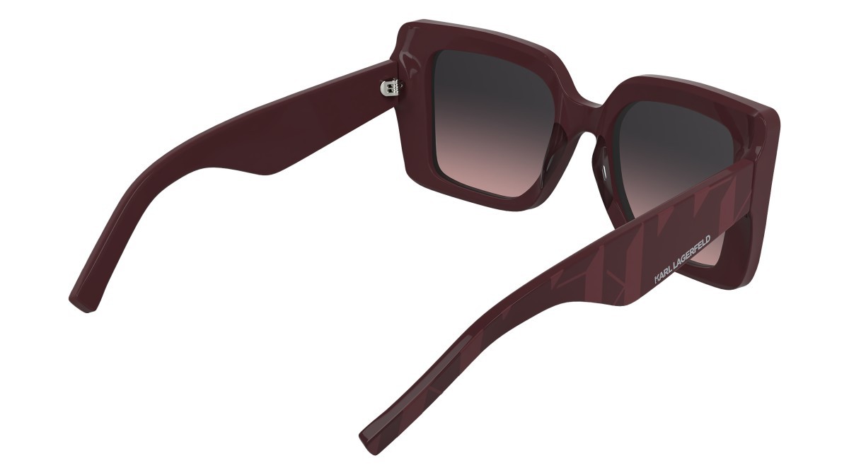 Occhiali da sole Karl Lagerfeld KL6203S (601) colore burgundy forma rettangolare lenti gradient violet/rose