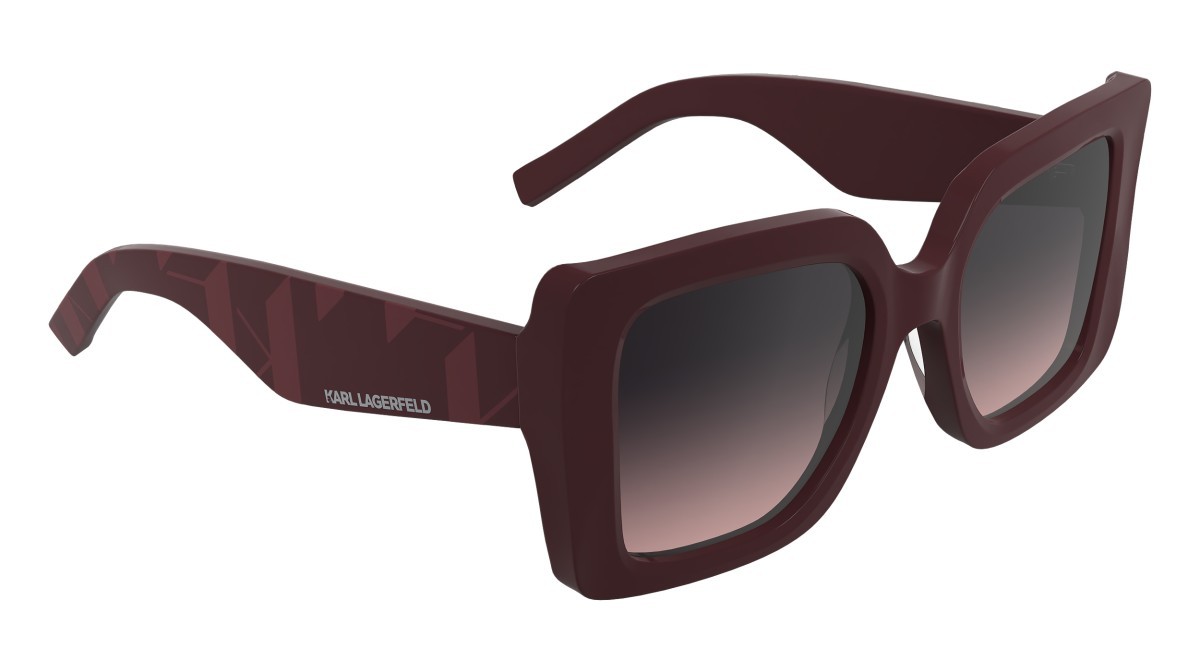 Occhiali da sole Karl Lagerfeld KL6203S (601) colore burgundy forma rettangolare lenti gradient violet/rose