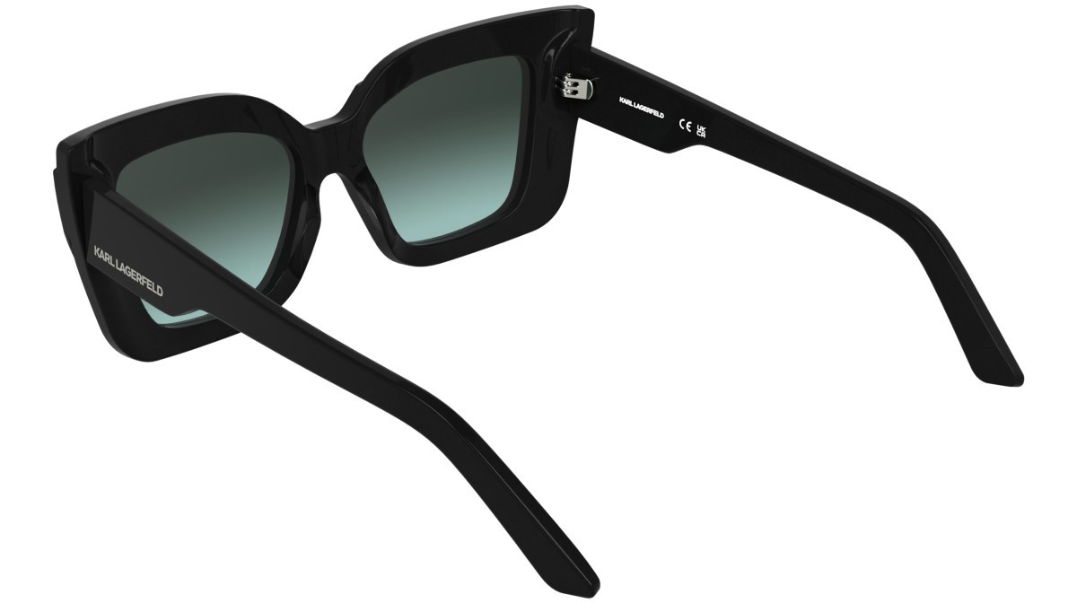 Occhiali da sole Karl Lagerfeld KL6204S (001) colore black forma rettangolare lenti gradient green
