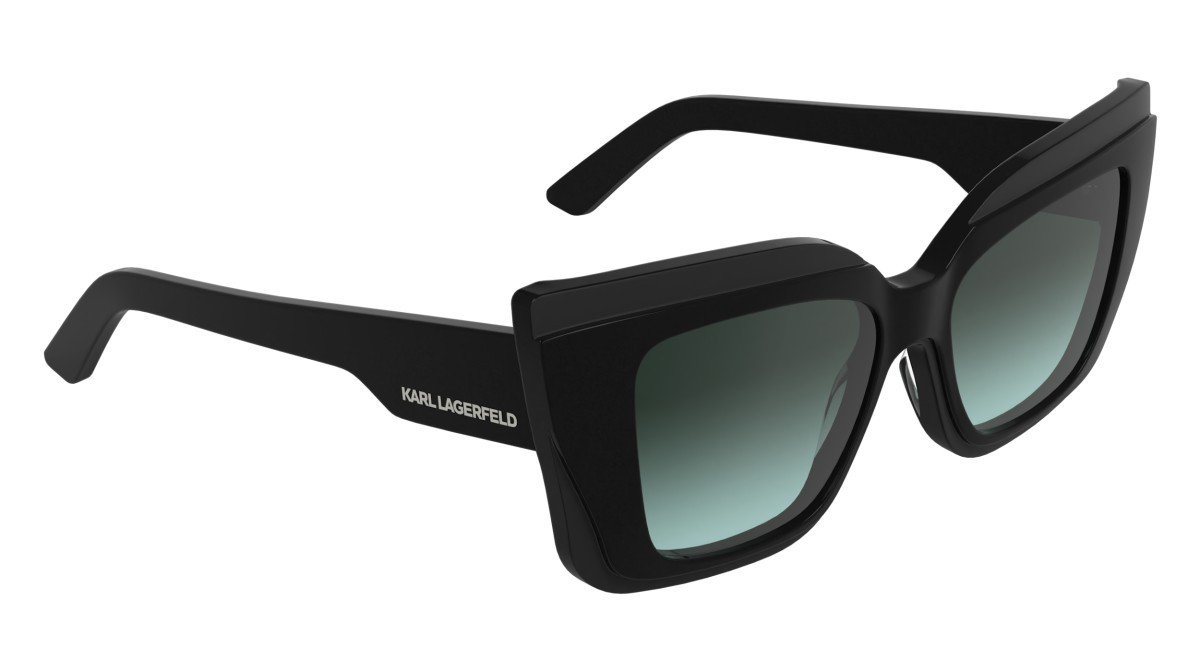 Occhiali da sole Karl Lagerfeld KL6204S (001) colore black forma rettangolare lenti gradient green