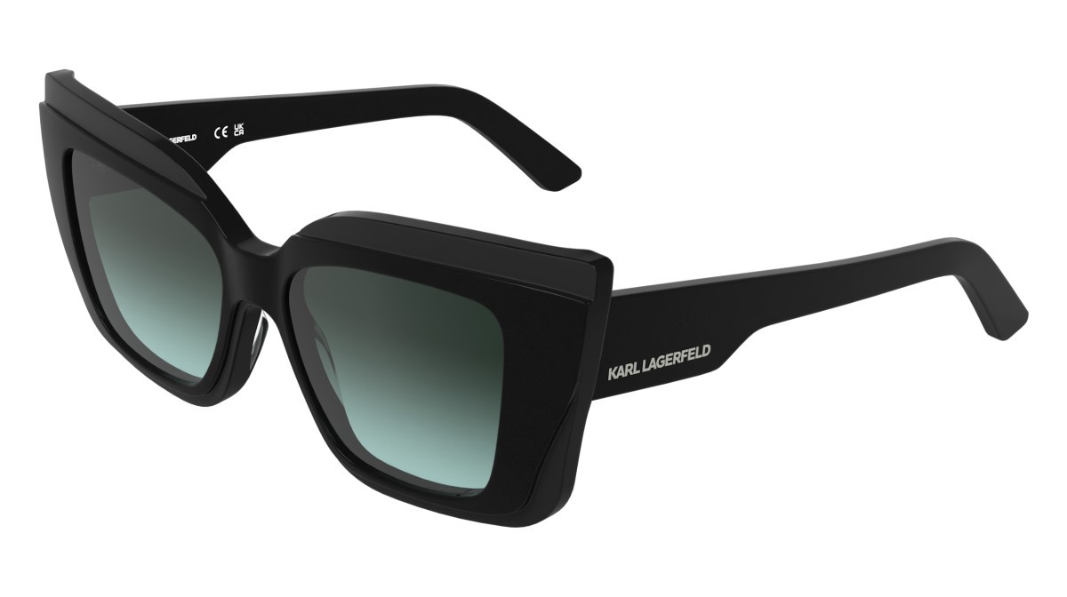 Occhiali da sole Karl Lagerfeld KL6204S (001) colore black forma rettangolare lenti gradient green