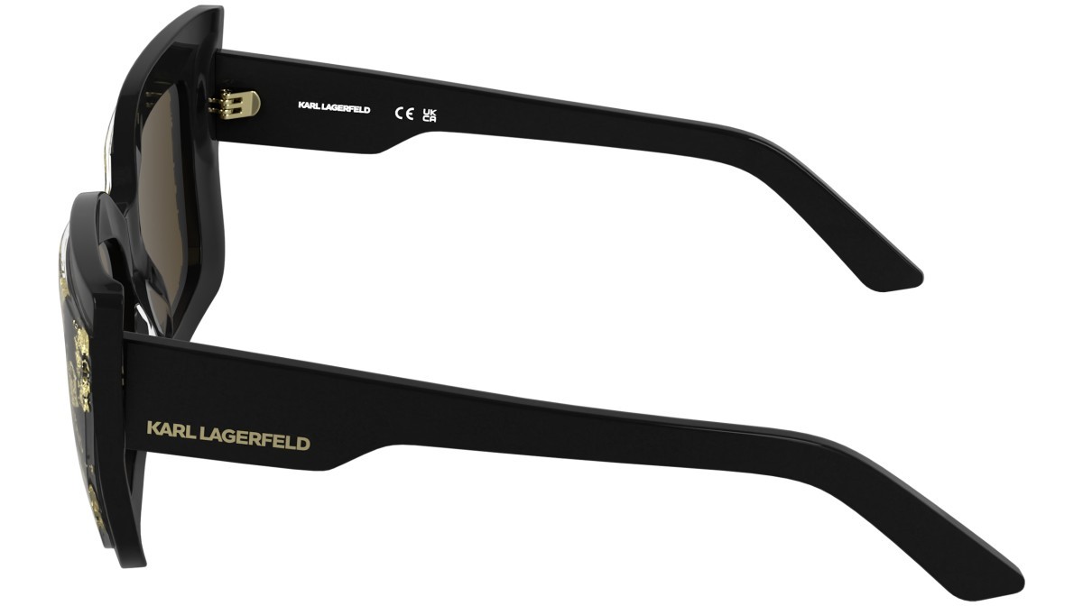 Occhiali da sole Karl Lagerfeld KL6204S (005) colore black/gold forma rettangolare lenti solid brown