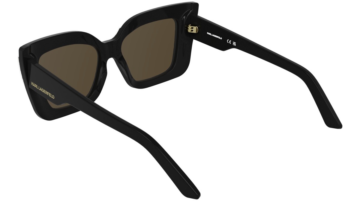 Occhiali da sole Karl Lagerfeld KL6204S (005) colore black/gold forma rettangolare lenti solid brown