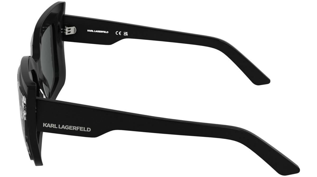 Occhiali da sole Karl Lagerfeld KL6204S (009) colore black/silver forma rettangolare lenti solid smoke