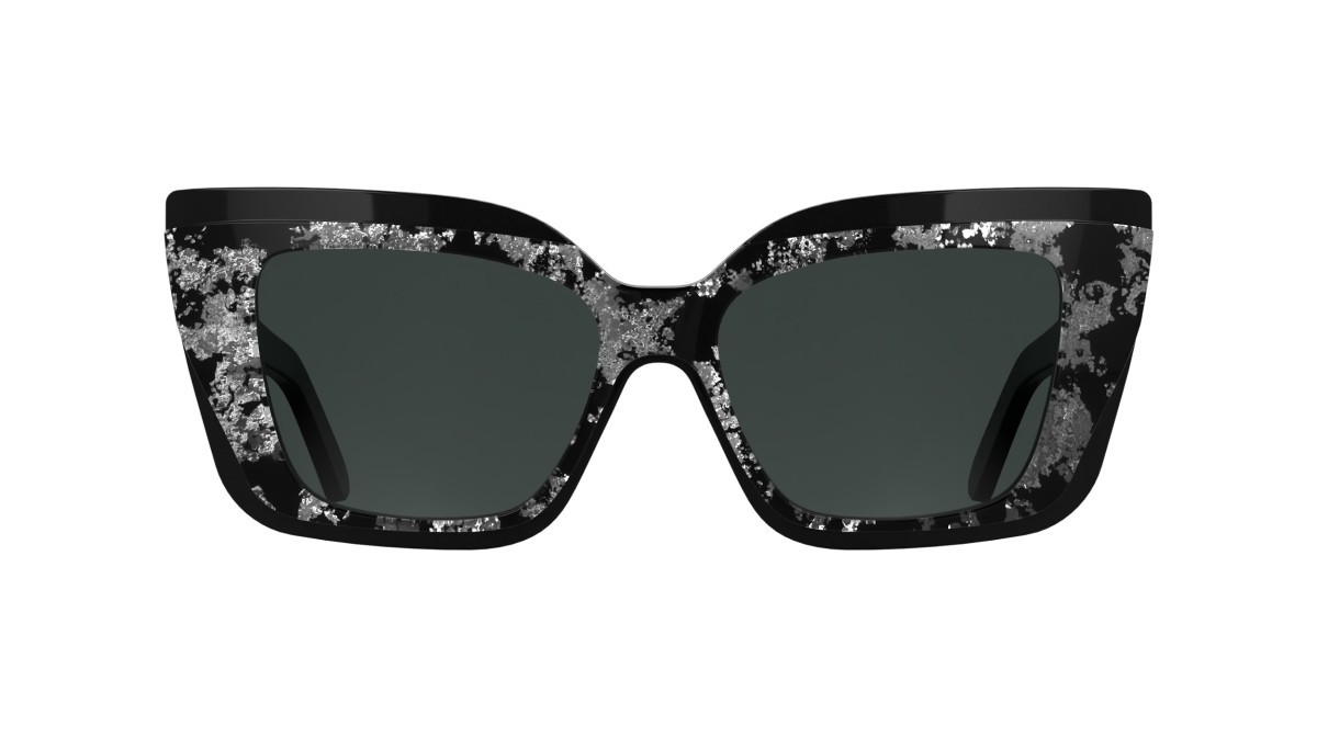 Occhiali da sole Karl Lagerfeld KL6204S (009) colore black/silver forma rettangolare lenti solid smoke