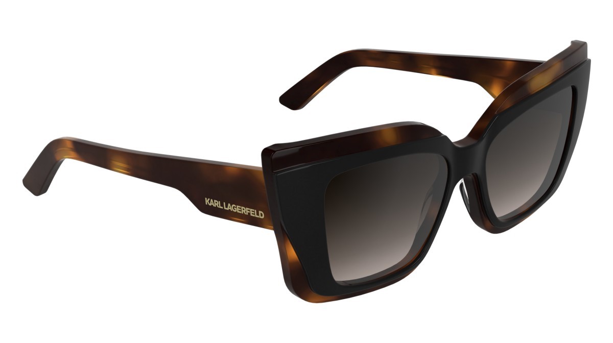 Occhiali da sole Karl Lagerfeld KL6204S (017) colore black/tortoise forma rettangolare lenti gradient brown