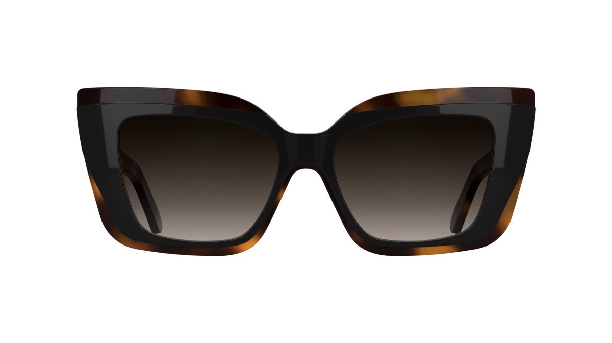 Occhiali da sole Karl Lagerfeld KL6204S (017) colore black/tortoise forma rettangolare lenti gradient brown