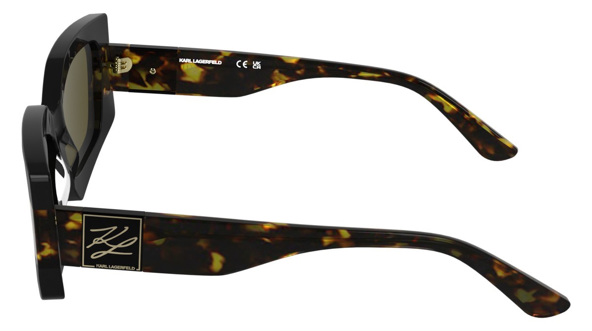 Occhiali da sole Karl Lagerfeld KL6206S (017) colore black/dark tortoise forma rettangolare lenti solid brown