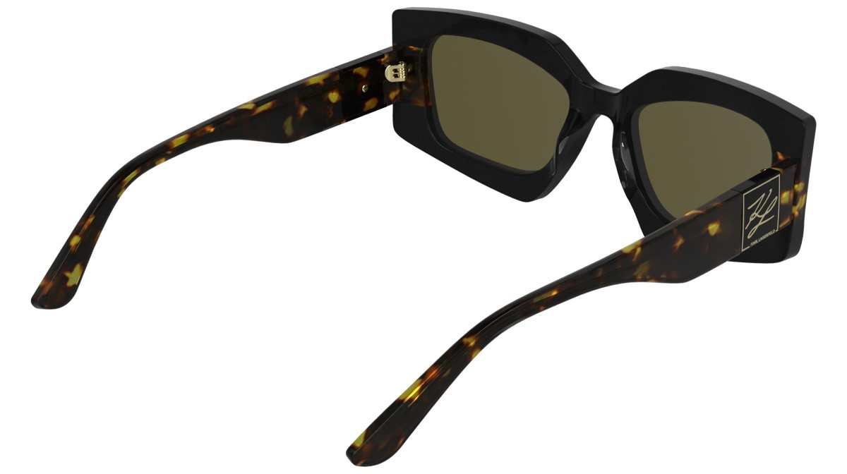 Occhiali da sole Karl Lagerfeld KL6206S (017) colore black/dark tortoise forma rettangolare lenti solid brown