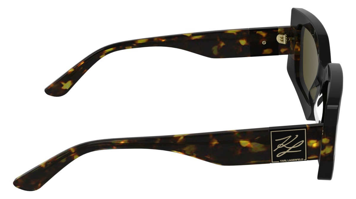 Occhiali da sole Karl Lagerfeld KL6206S (017) colore black/dark tortoise forma rettangolare lenti solid brown