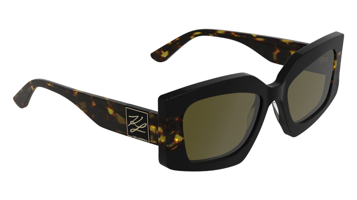 Occhiali da sole Karl Lagerfeld KL6206S (017) colore black/dark tortoise forma rettangolare lenti solid brown
