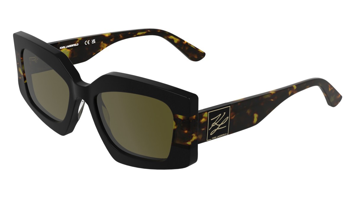 Occhiali da sole Karl Lagerfeld KL6206S (017) colore black/dark tortoise forma rettangolare lenti solid brown