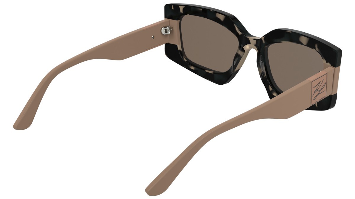 Occhiali da sole Karl Lagerfeld KL6206S (019) colore black tortoise/nude forma rettangolare lenti solid nude