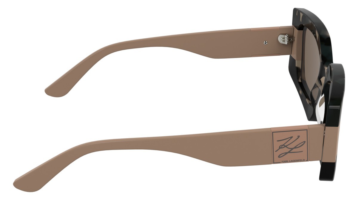 Occhiali da sole Karl Lagerfeld KL6206S (019) colore black tortoise/nude forma rettangolare lenti solid nude