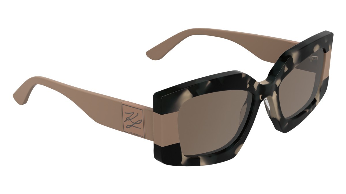 Occhiali da sole Karl Lagerfeld KL6206S (019) colore black tortoise/nude forma rettangolare lenti solid nude