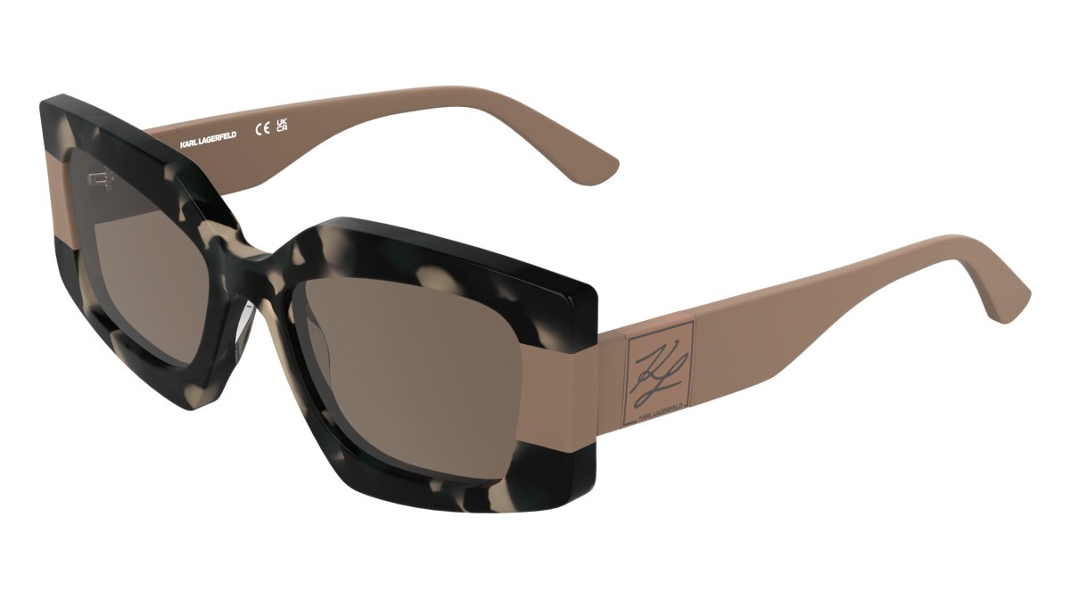 Occhiali da sole Karl Lagerfeld KL6206S (019) colore black tortoise/nude forma rettangolare lenti solid nude