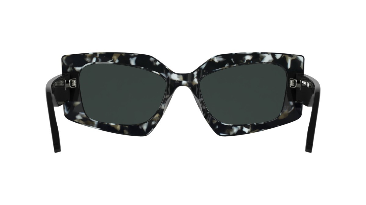 Occhiali da sole Karl Lagerfeld KL6206S (027) colore marble black/black forma rettangolare lenti solid smoke