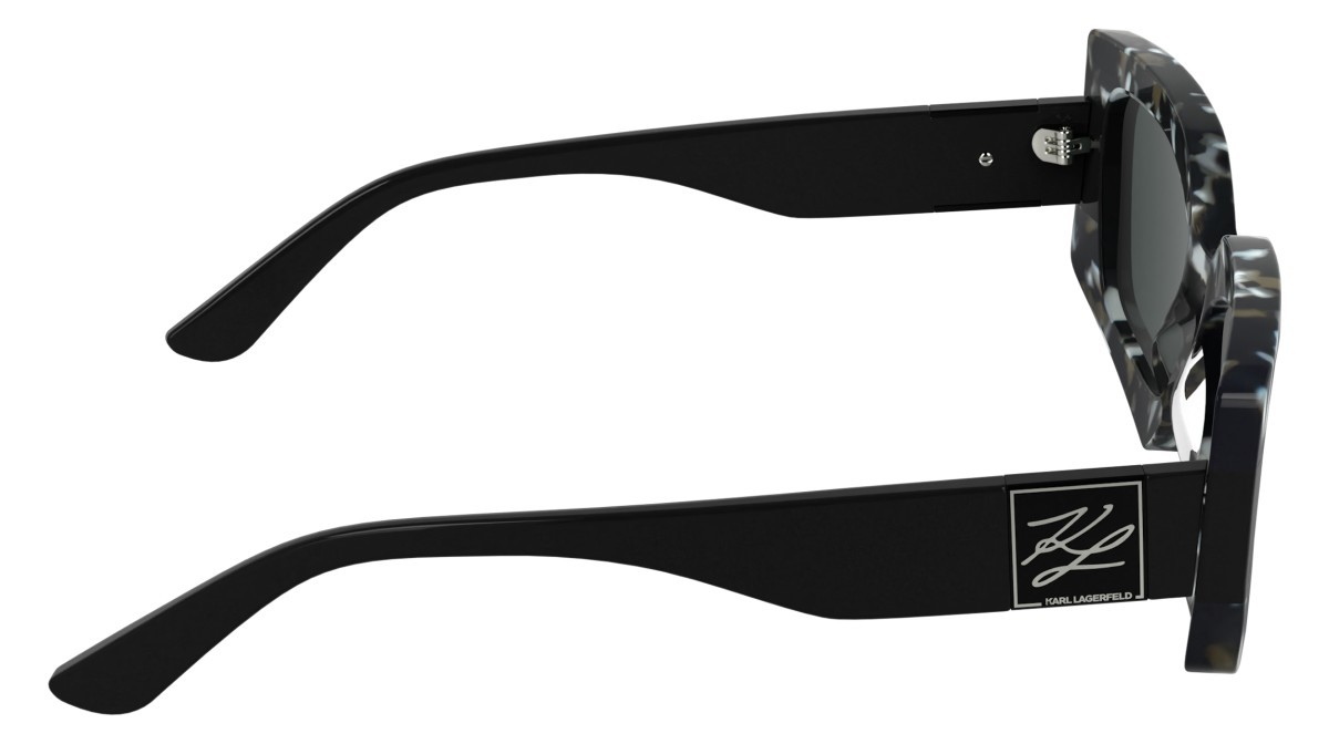 Occhiali da sole Karl Lagerfeld KL6206S (027) colore marble black/black forma rettangolare lenti solid smoke