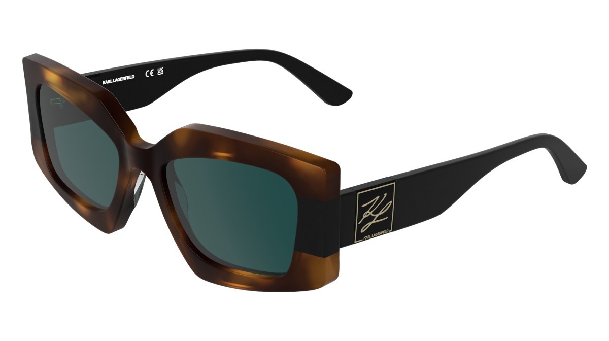 Occhiali da sole Karl Lagerfeld KL6206S (237) colore tortoise/black forma rettangolare lenti solid petrol