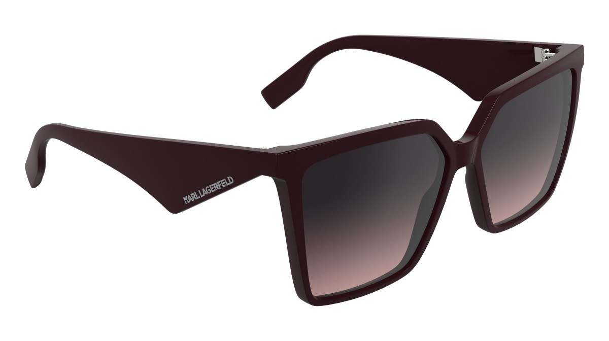 Occhiali da sole Karl Lagerfeld KL6207S (601) colore burgundy forma rettangolare lenti gradient violet rose
