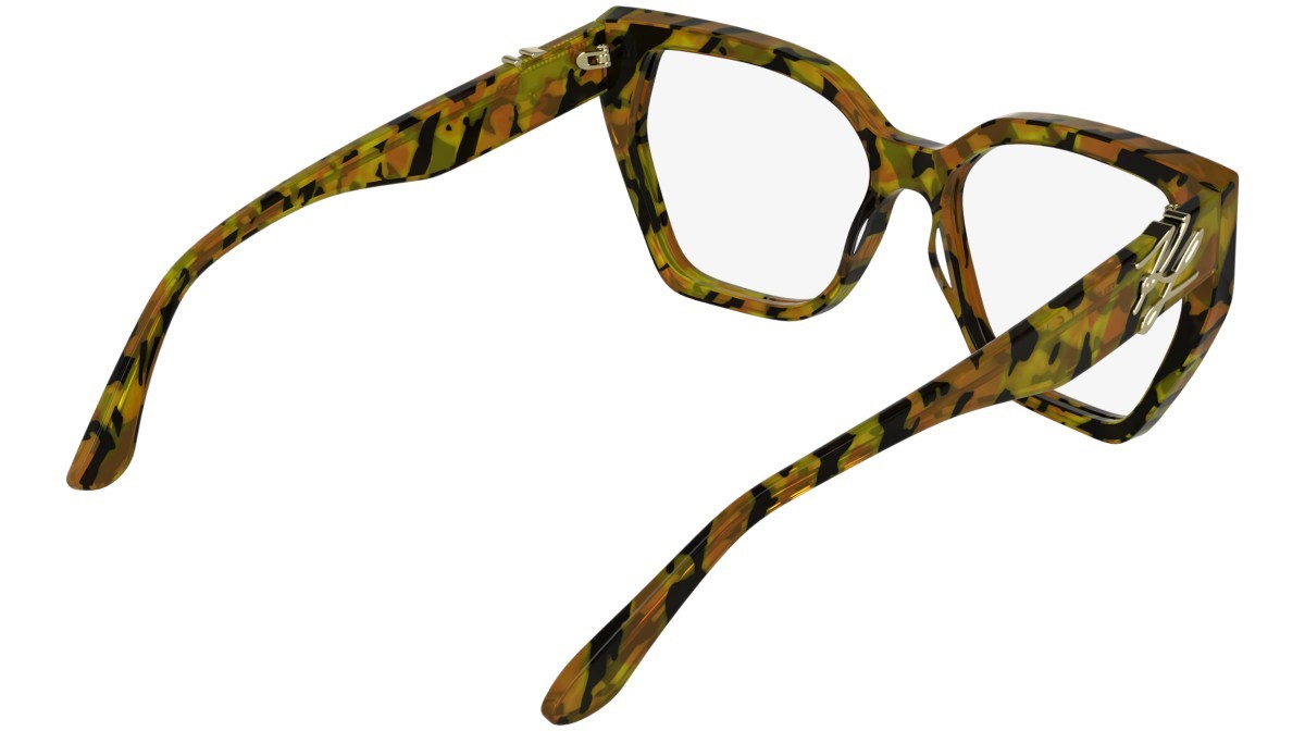 Eyeglasses Karl Lagerfeld KL6214 (212) color striped brown shape rectangle 