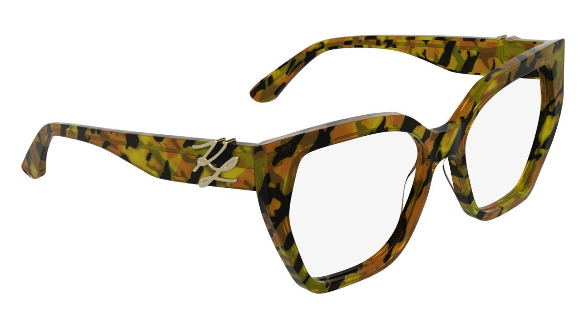 Eyeglasses Karl Lagerfeld KL6214 (212) color striped brown shape rectangle 