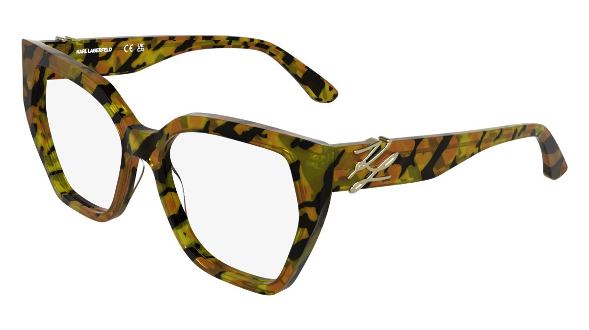 Eyeglasses Karl Lagerfeld KL6214 (212) color striped brown shape rectangle 