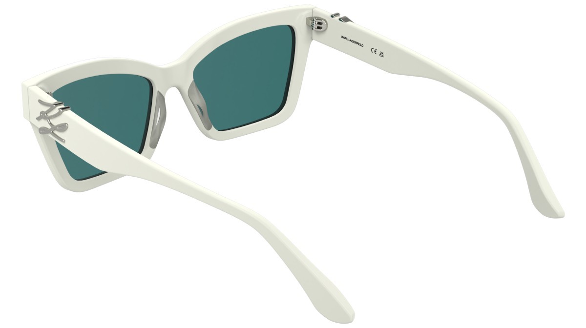 Occhiali da sole Karl Lagerfeld KL6220S (105) colore white forma rettangolare lenti solid petrol