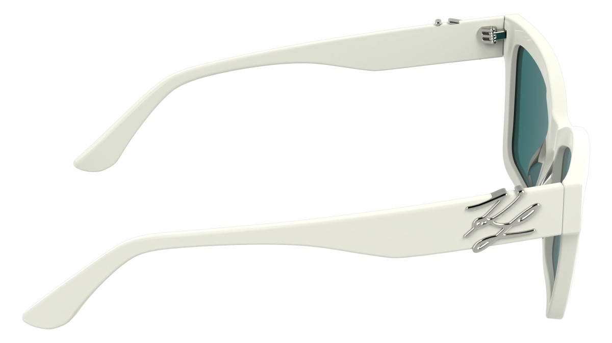 Occhiali da sole Karl Lagerfeld KL6220S (105) colore white forma rettangolare lenti solid petrol