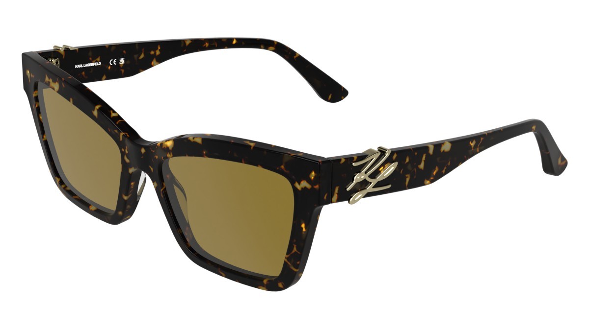 Occhiali da sole Karl Lagerfeld KL6220S (242) colore dark tortoise forma rettangolare lenti solid brown