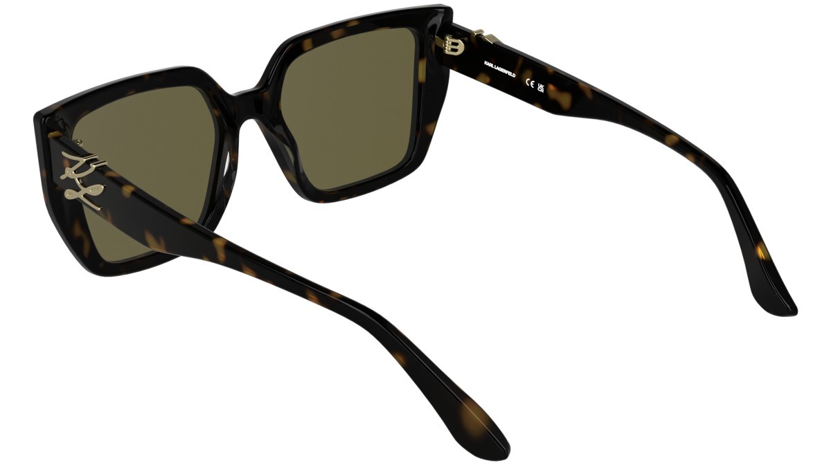 Occhiali da sole Karl Lagerfeld KL6221S (242) colore dark tortoise forma cat eye lenti solid brown