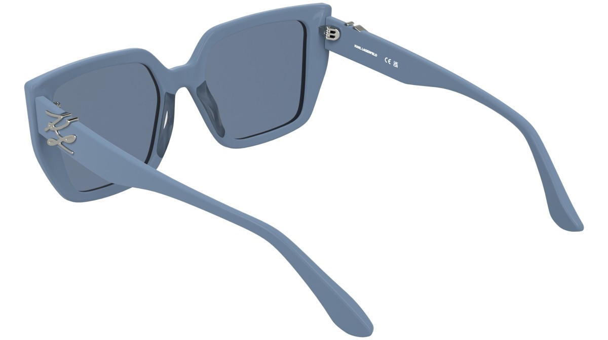 Occhiali da sole Karl Lagerfeld KL6221S (450) colore azure forma cat eye lenti solid blue