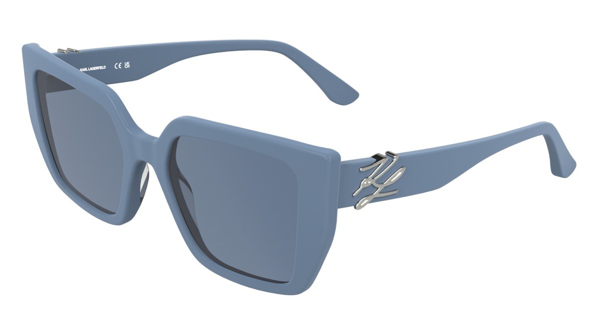 Occhiali da sole Karl Lagerfeld KL6221S (450) colore azure forma cat eye lenti solid blue