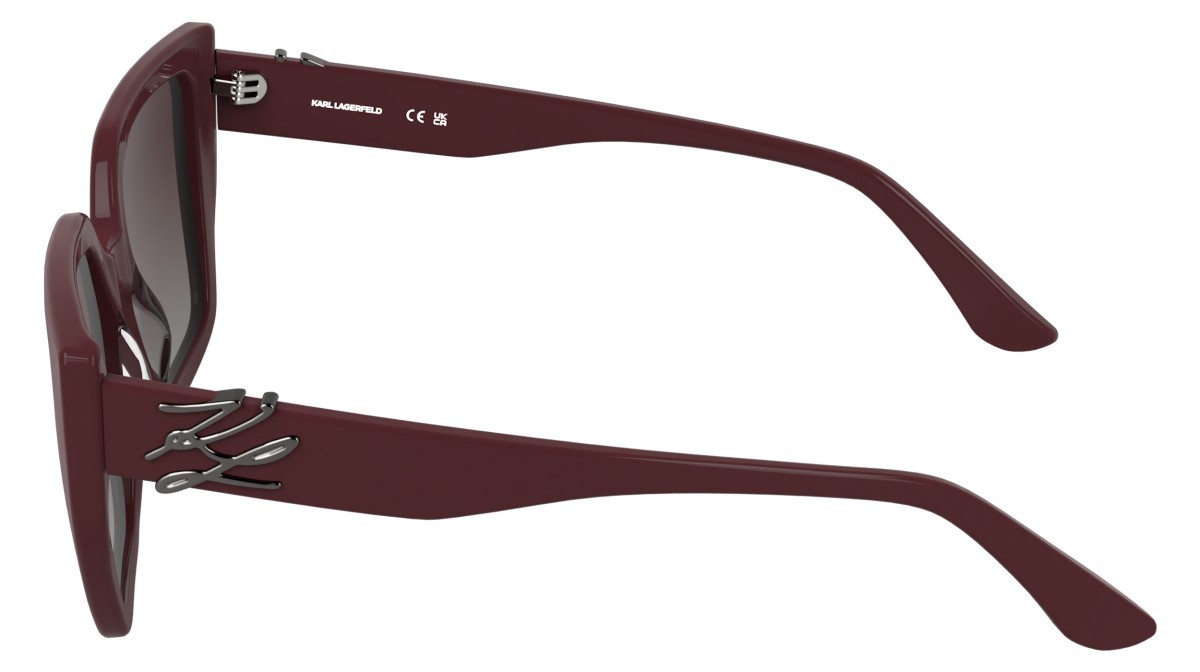 Sunglasses Karl Lagerfeld KL6221S (602) color wine shape cat eye lenses double gradient wine/grey