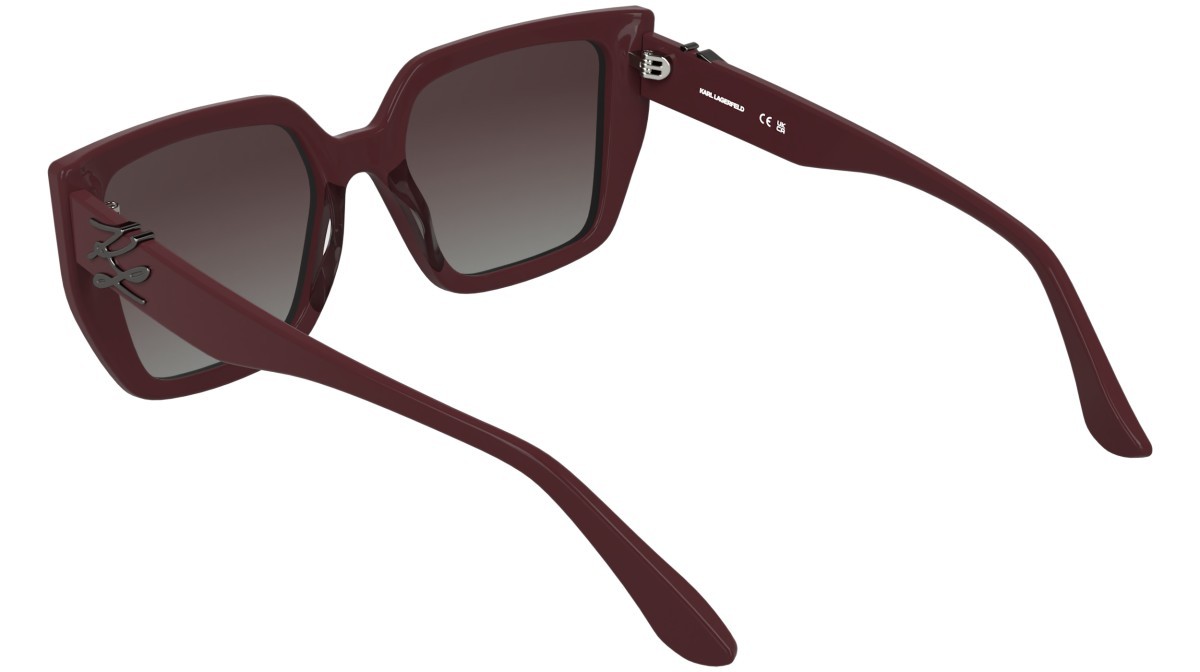 Sunglasses Karl Lagerfeld KL6221S (602) color wine shape cat eye lenses double gradient wine/grey