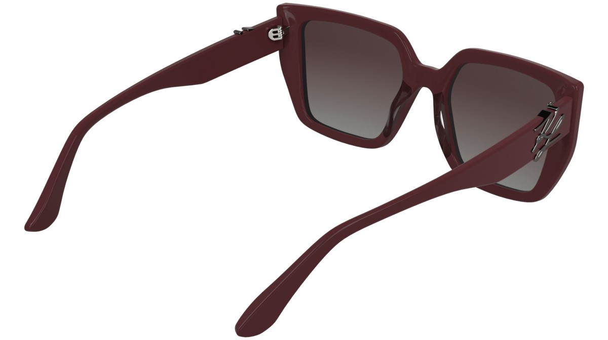 Sunglasses Karl Lagerfeld KL6221S (602) color wine shape cat eye lenses double gradient wine/grey