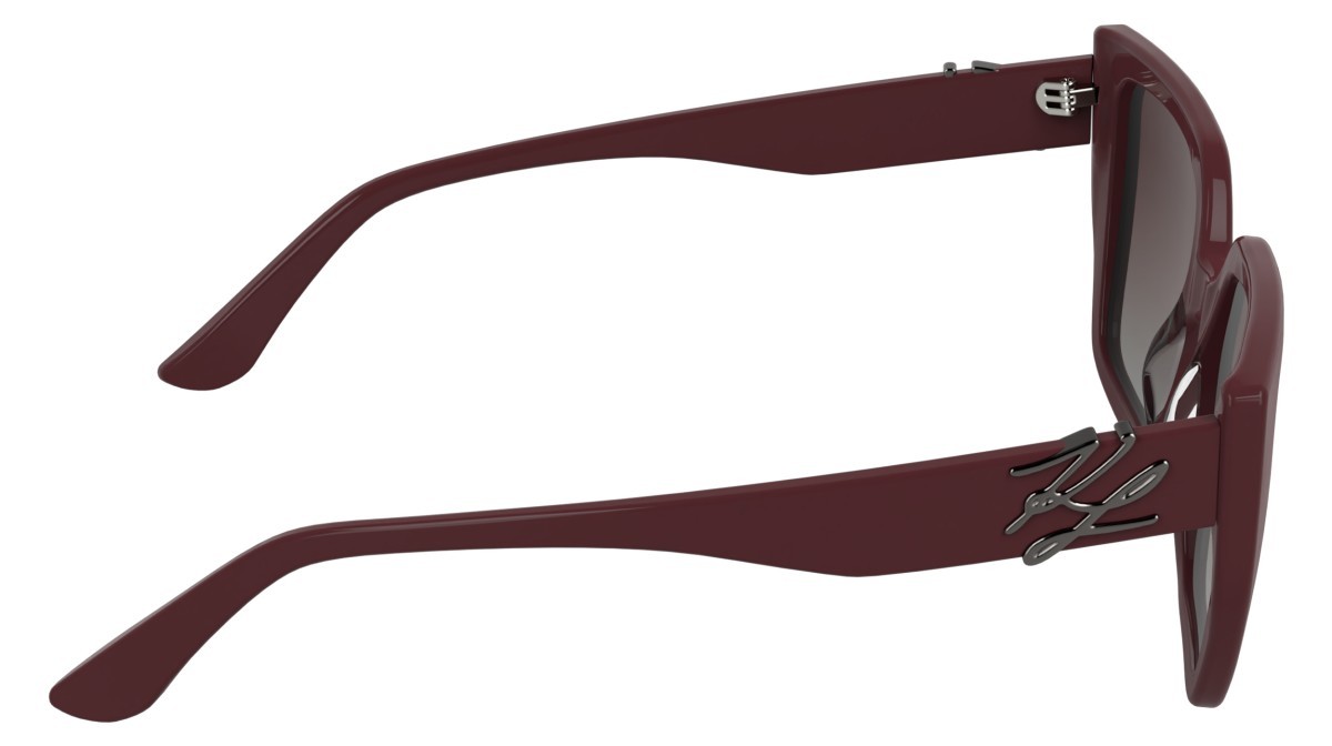 Sunglasses Karl Lagerfeld KL6221S (602) color wine shape cat eye lenses double gradient wine/grey